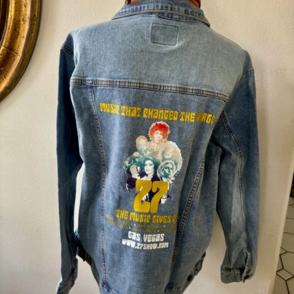 Commemorative Jean Jacket-Hendrix, Morrison, Winehouse, Cobain, Joplin, Johnson - Picture 5 of 9